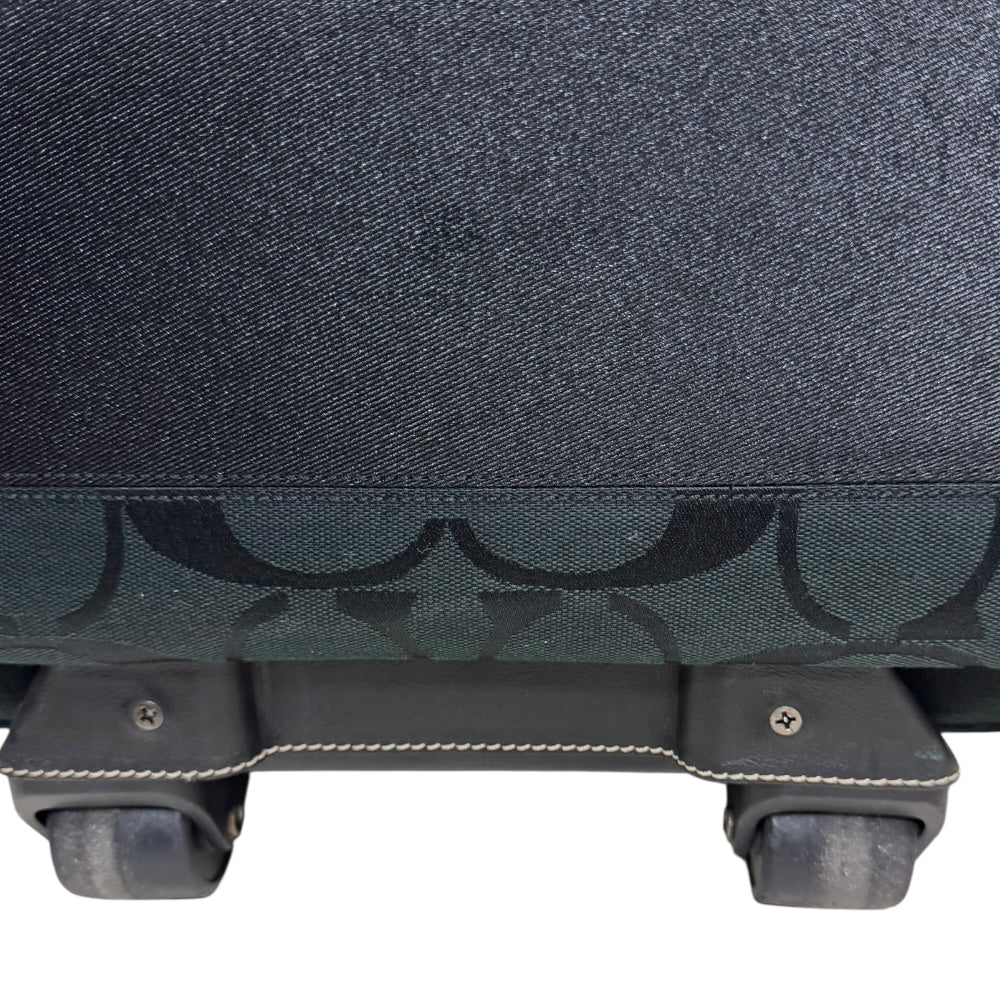 【希少】コーチ シグネチャー キャリーバッグ キャンバス F77180 ブラック COACH（コーチ） アウトレット品 シグネチャー キャリーバッグ