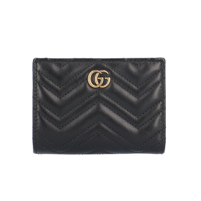 GUCCI グッチ GGマーモント 二つ折り財布 レザー レディース 中古