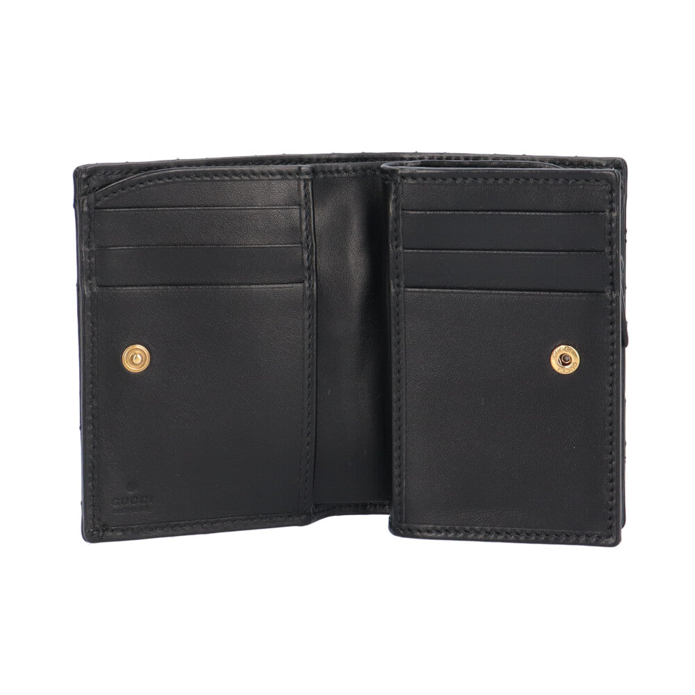GUCCI グッチ GGマーモント 二つ折り財布 レザー レディース 中古