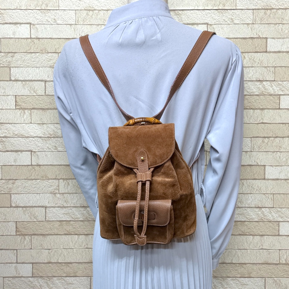 GUCCI グッチ ミニリュック バンブー リュック・デイパック スウェード
