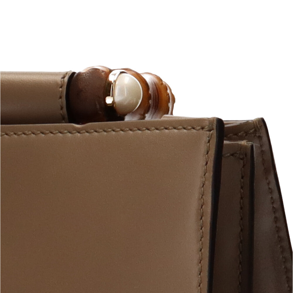 グッチ GUCCI バンブー ハンドバッグ レザー ベージュ レディース 中古