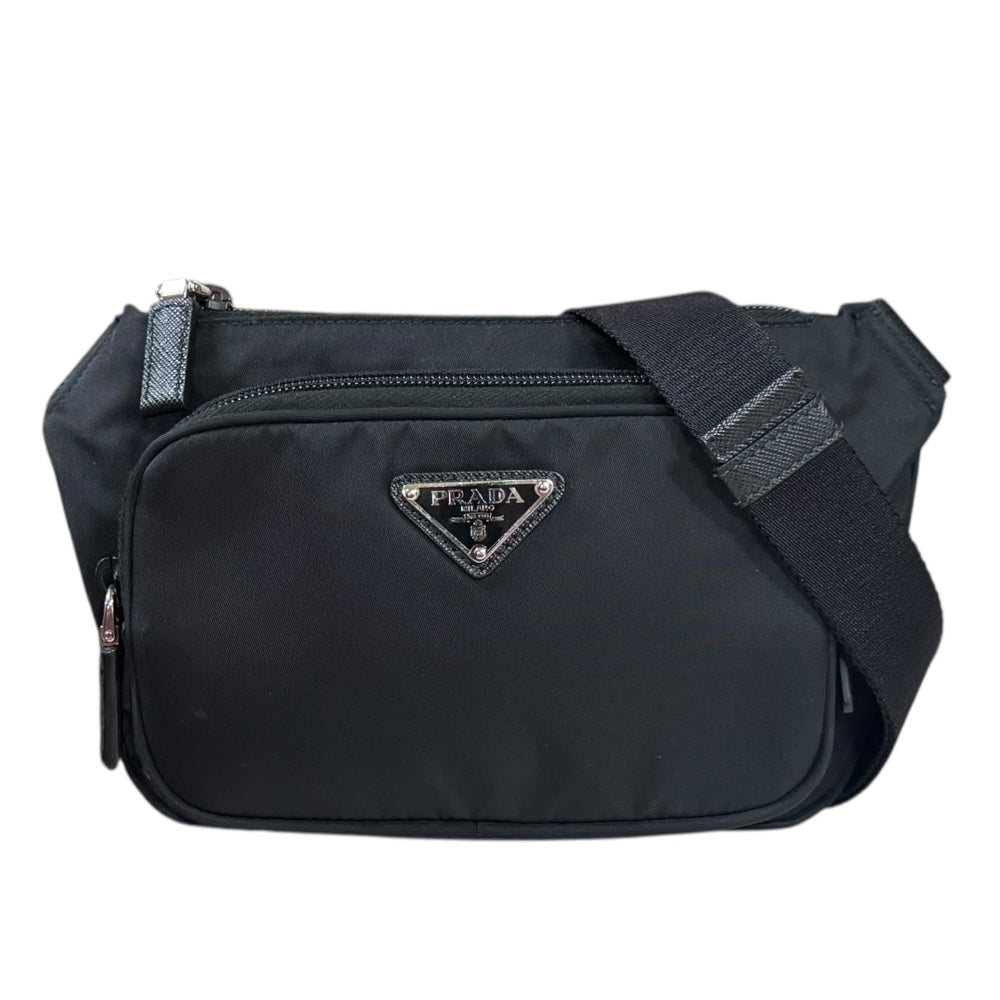 PRADA プラダ ショルダーバッグ ナイロン ブラック メンズ 中古