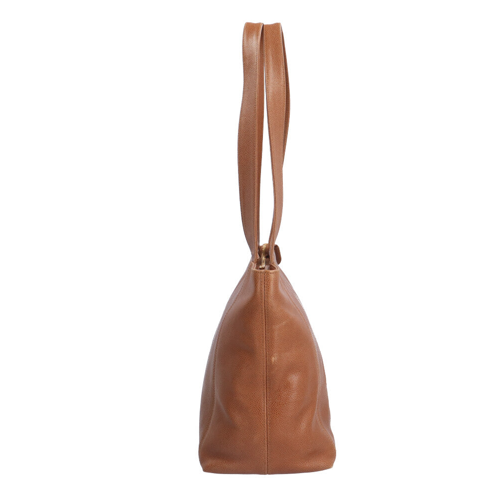 CHANEL シャネル ココマーク トートバッグ キャビアスキン ブラウン