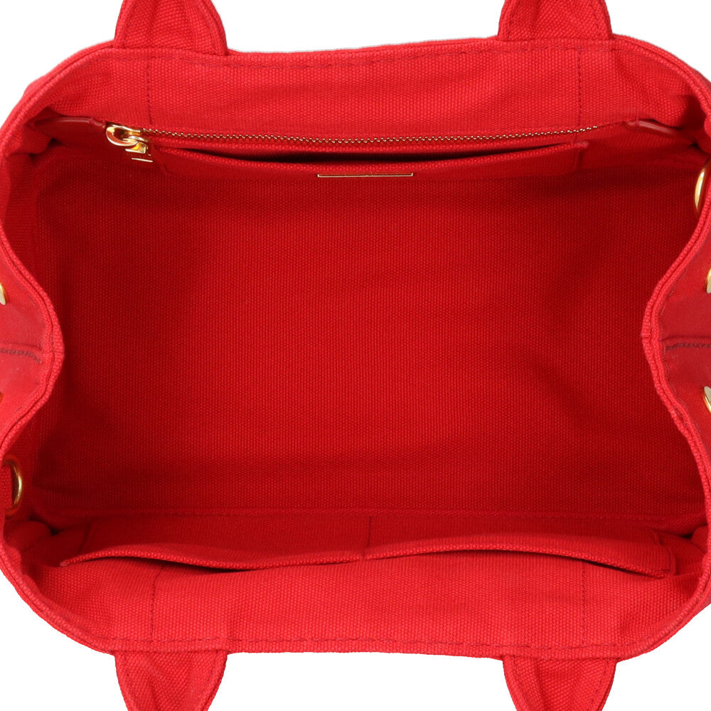 中古 PRADA プラダ カナパ レッド 赤 PRADA プラダ カナパトートSS ショルダーバッグ キャンバス レッド