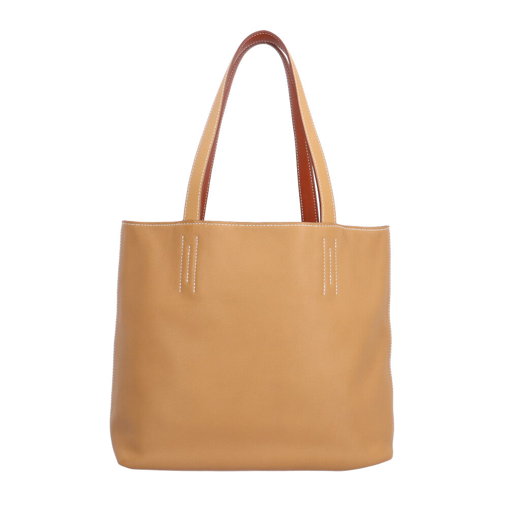 HERMES エルメス ドゥブルセンス28 トートバッグ レザー ブラウン