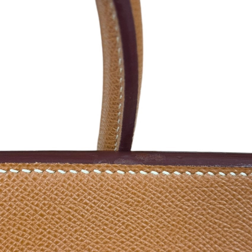 極美品》 歯がゆい HERMES（エルメス） レザー ハンドバッグ ダーク 