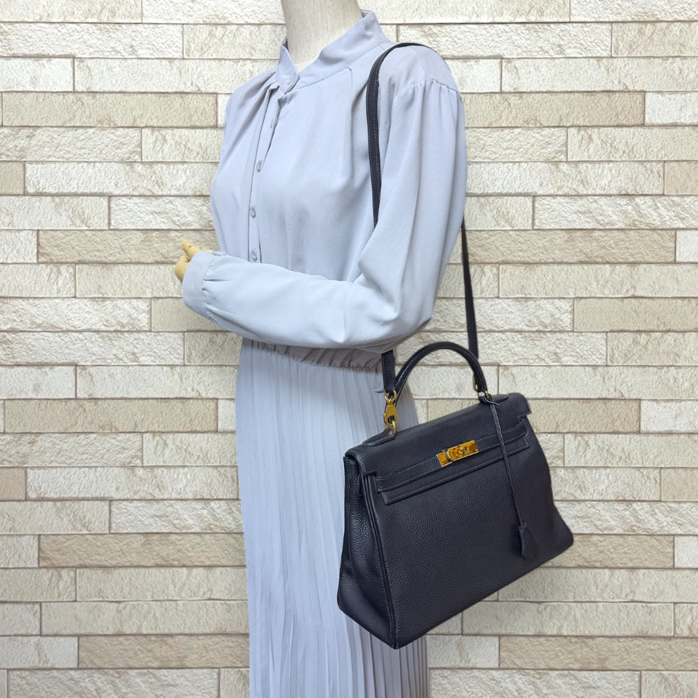 HERMES エルメス ケリー32 内縫い ショルダーバッグ フィヨルド