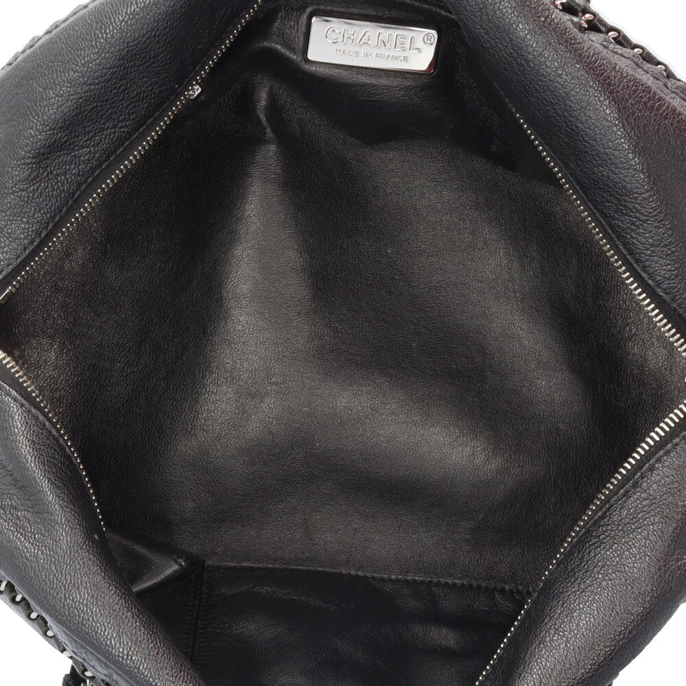 CHANEL ブラック レザーボストンバッグ CHANEL シャネル ミニボストンバッグ ラグジュアリー ショルダーバッグ