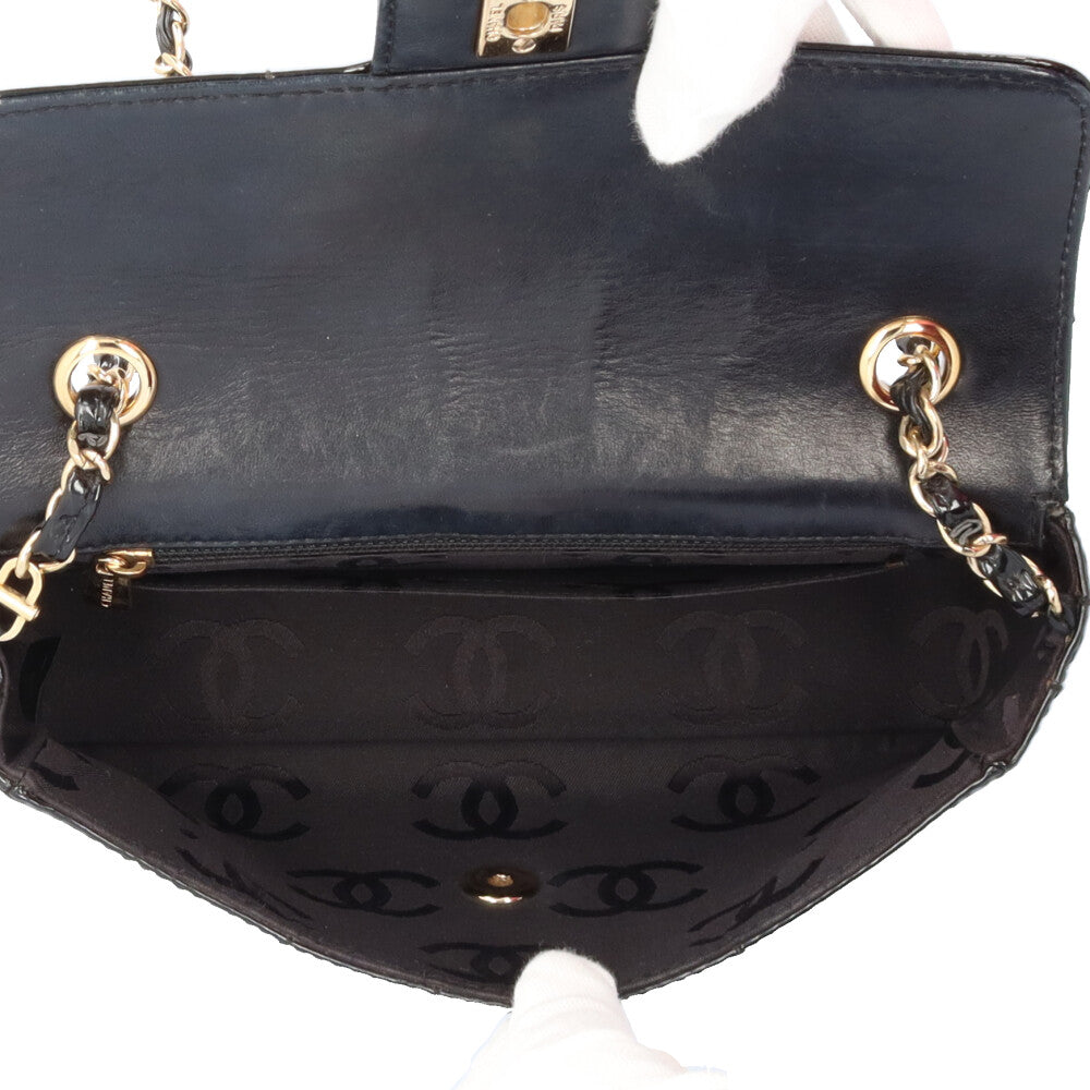 CHANEL シャネル チョコバー ショルダーバッグ パテントレザー