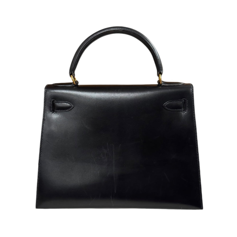 HERMES エルメス ケリー28 外縫い ハンドバッグ ボックスカーフ