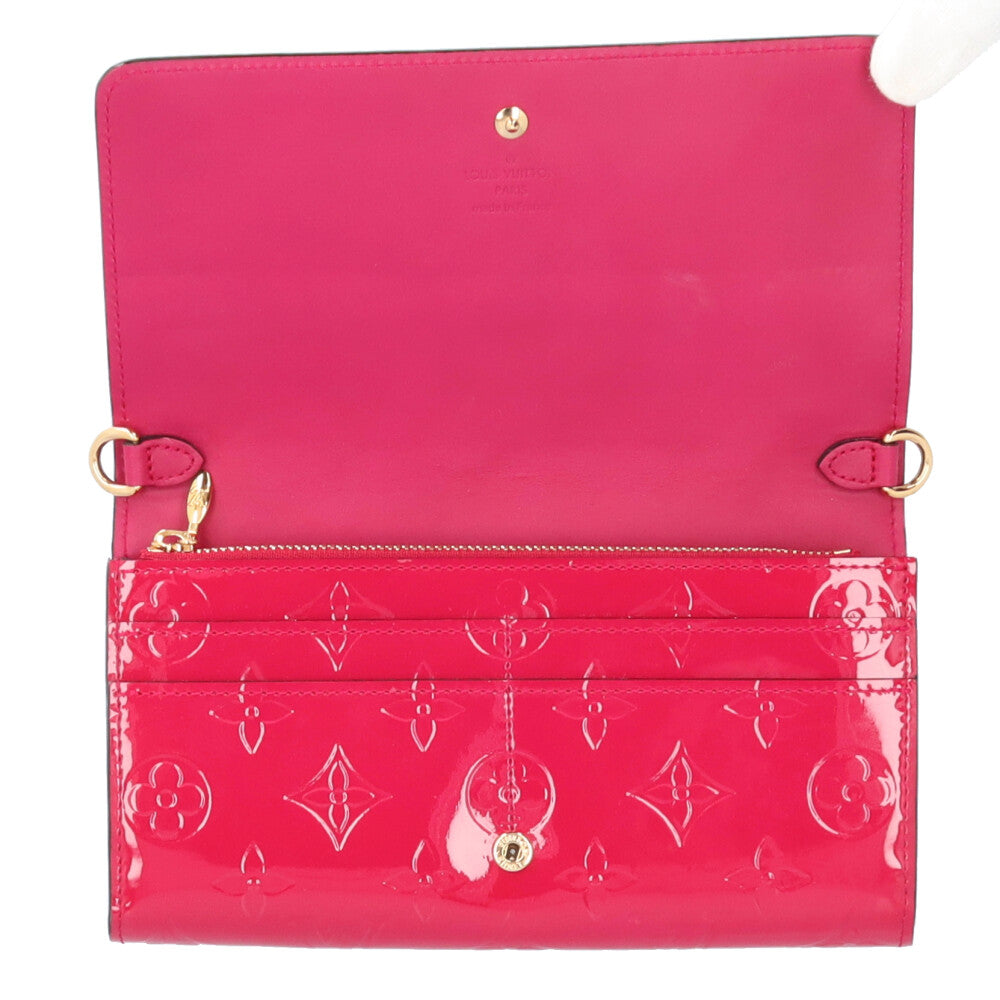 LOUIS VUITTON ルイヴィトン ポルトフォイユサラ チェーン ヴェルニ 長