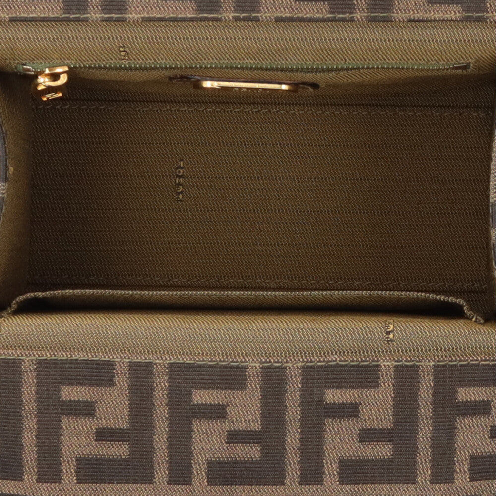 フェンディ バニティ型 ズッカ ショルダーバッグ キャンバス ブラウン レディース FENDI  中古 R&Kリサイクルキング FENDI フェンディ バニティ型 ズッカ ショルダーバッグ キャンバス