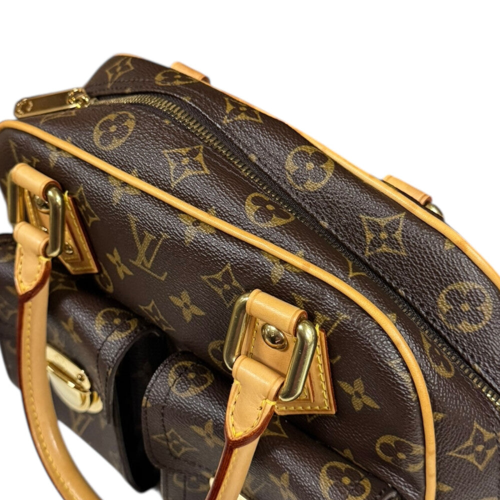 【良品】ルイ・ヴィトン（モノグラム）マンハッタンPM　茶色　可愛い LOUIS VUITTON ルイヴィトン マンハッタンPM モノグラム