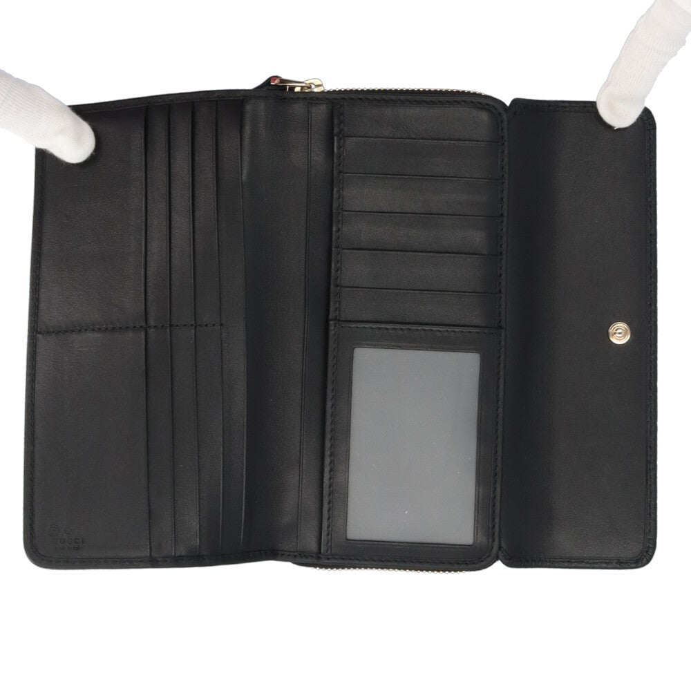 GUCCI グッチ マイクログッチシマ 長財布 レザー ユニセックス 中古