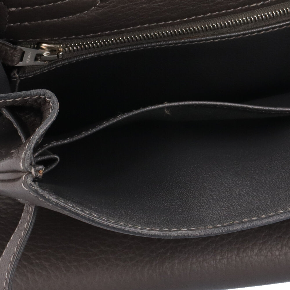 HERMES エルメス ケリー32 ハンドバッグ レザー グレー レディース