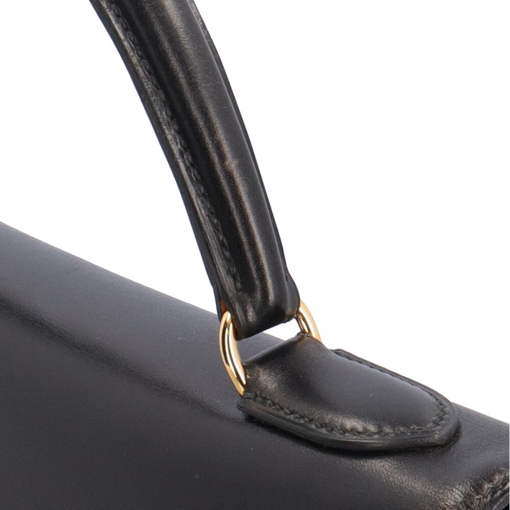 HERMES エルメス ケリー32 ショルダーバッグ ボックスカーフ ブラック