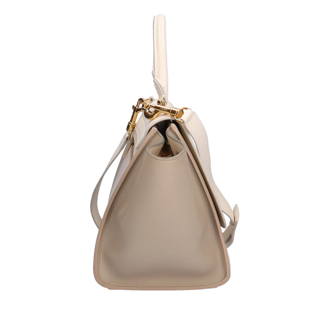 良品 CELINE セリーヌ トラペーズ 2WAYショルダーバッグ ベージュ レディース 古着 中古 USED CELINE - 良品 CELINE セリーヌ トラペーズ 2WAYショルダーバッグ