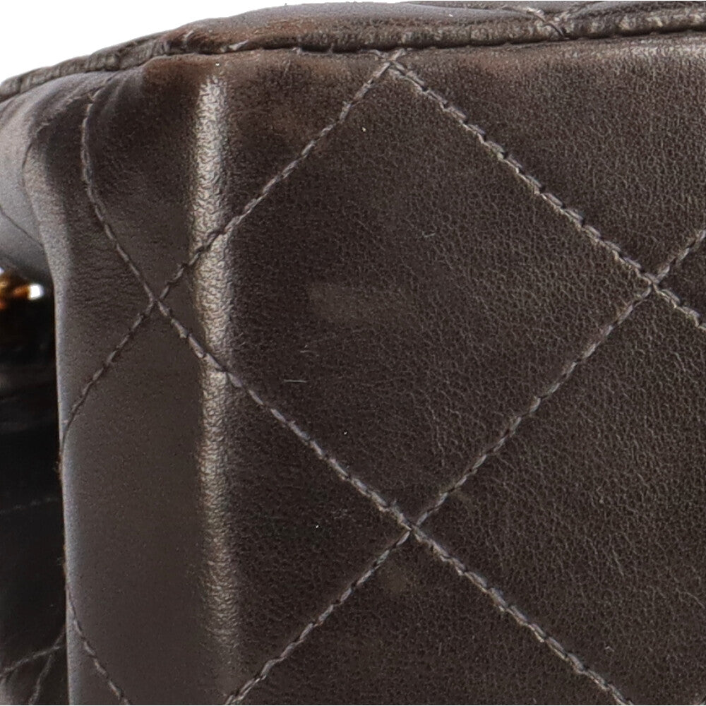 Chanel Decamatrasse CC Coco Mark Used Shoulder Bag Ram Skin Ladies