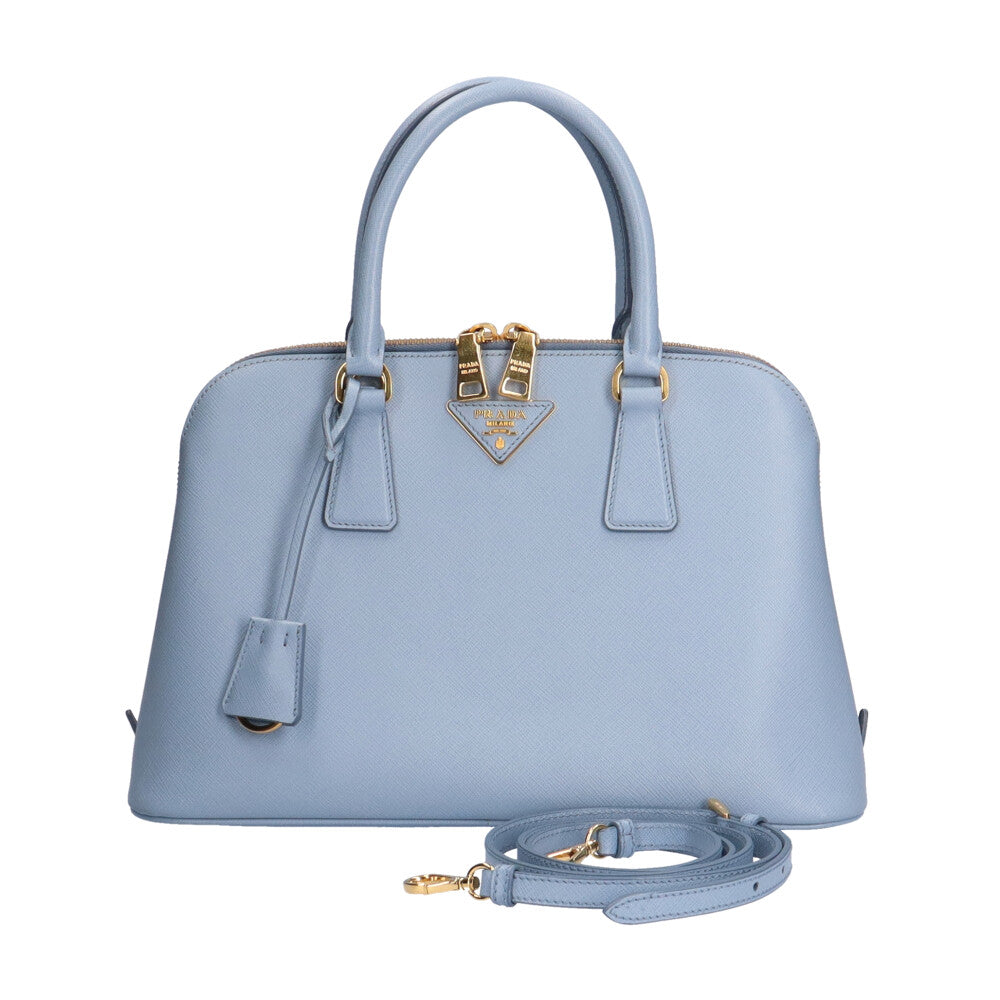 PRADA ヴィンテージ バッグ ブルー PRADA プラダ トライアングルロゴ サフィアーノレザー ミニ