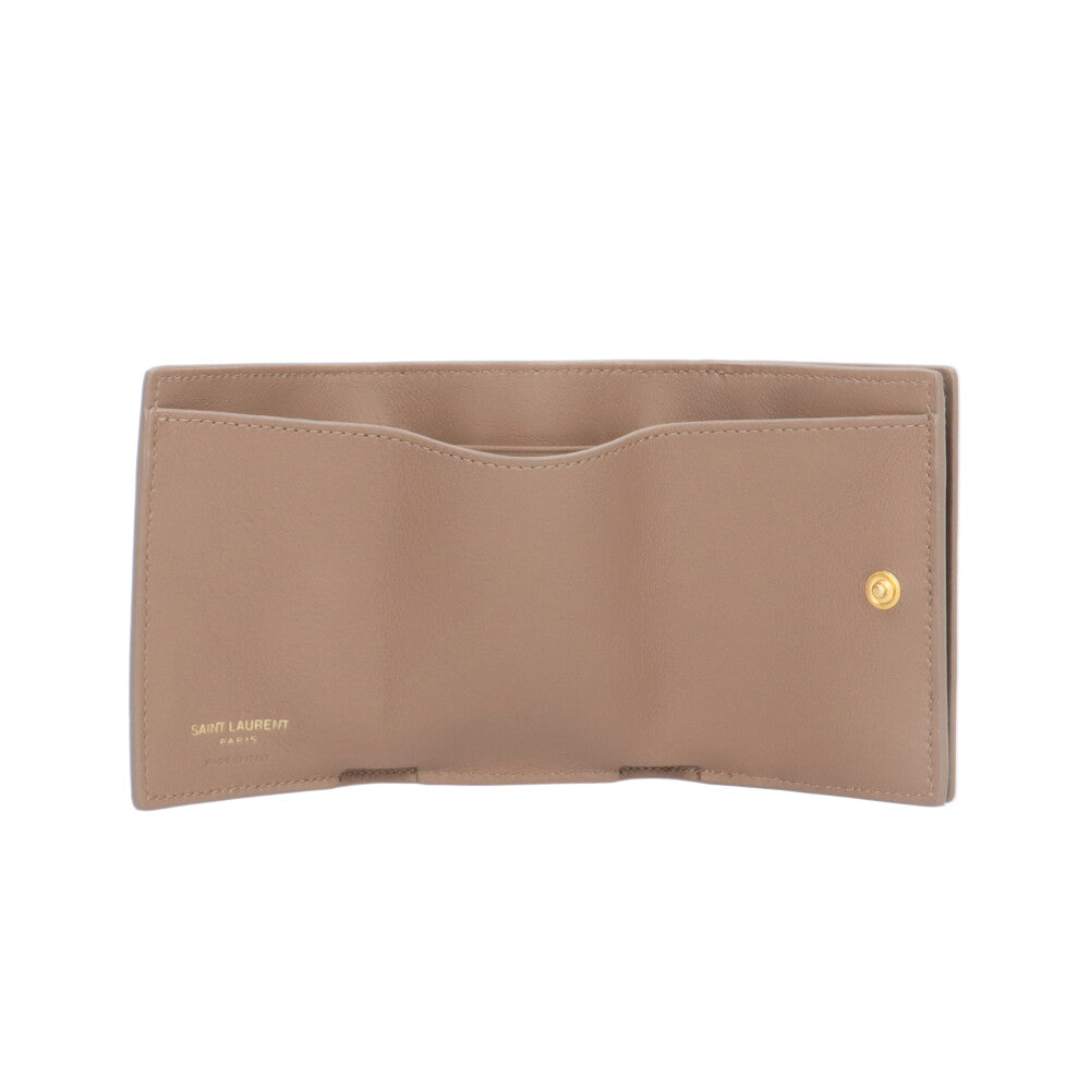 SAINT LAURENT サンローラン 三つ折り財布 レザー レディース 中古