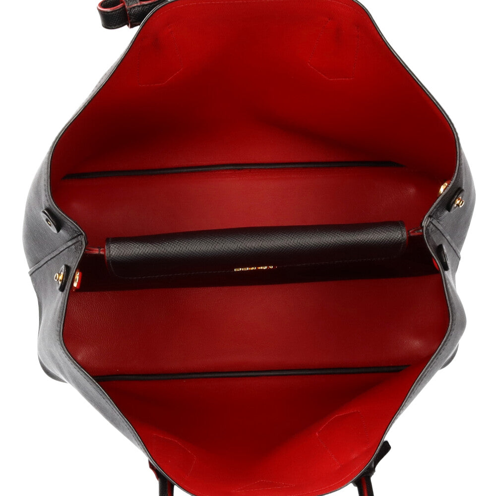 PRADA ドゥーブレ ミディアム トート 1BG775 ブラック×レッド プラダ 