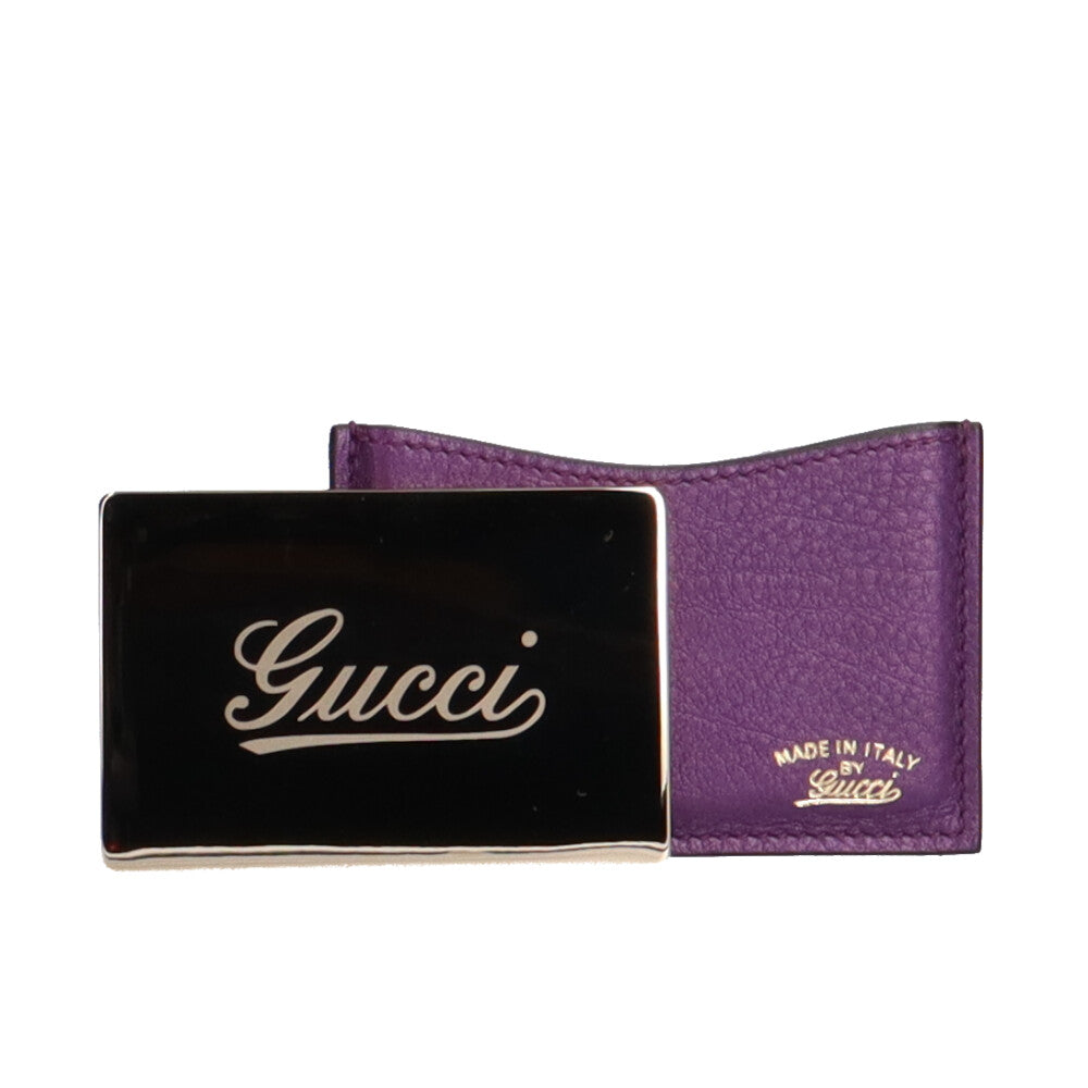 GUCCI Interlocking Shoulder Bag Leather Purple Women's Used