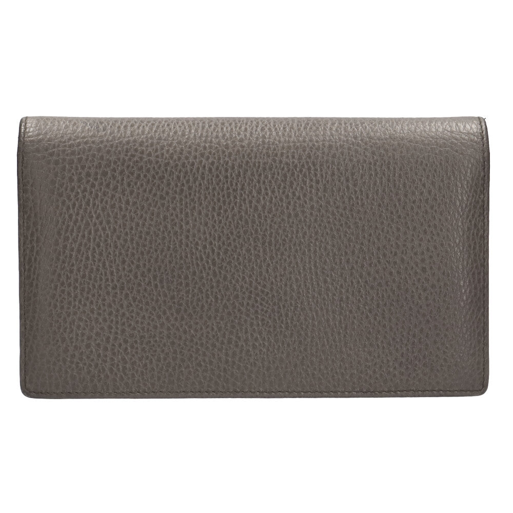 グッチ GUCCI ウォレット ショルダーバッグ レザー グレー レディース