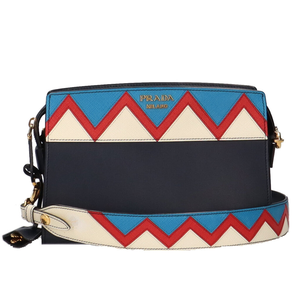 PRADA プラダ エスプラナード ショルダーバッグ プラダ PRADA エスプラナード ショルダーバッグ レザー ネイビー