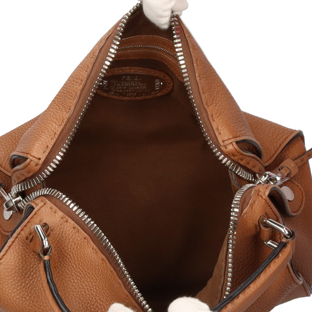 FENDI Selleria Shoulder Bag Leather Brown Women's Used – 【公式
