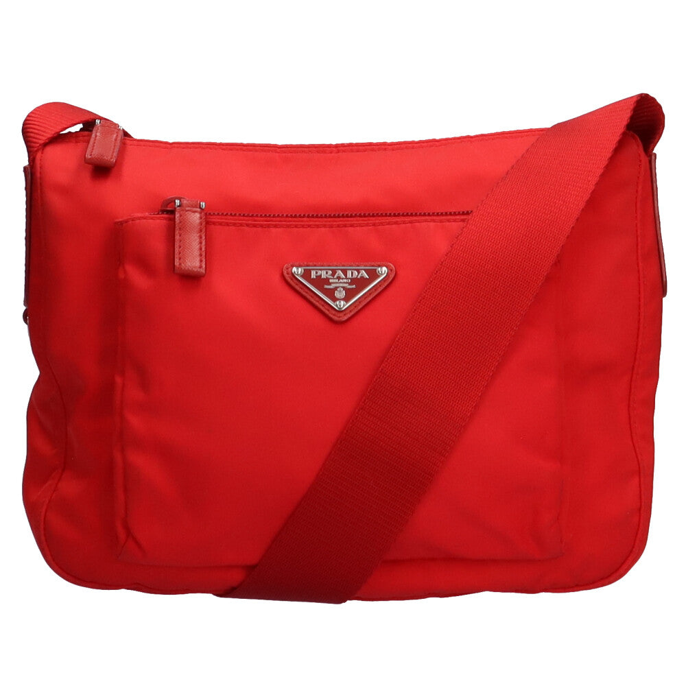 プラダ PRADA ショルダーバッグ ナイロン レッド レディース 中古 