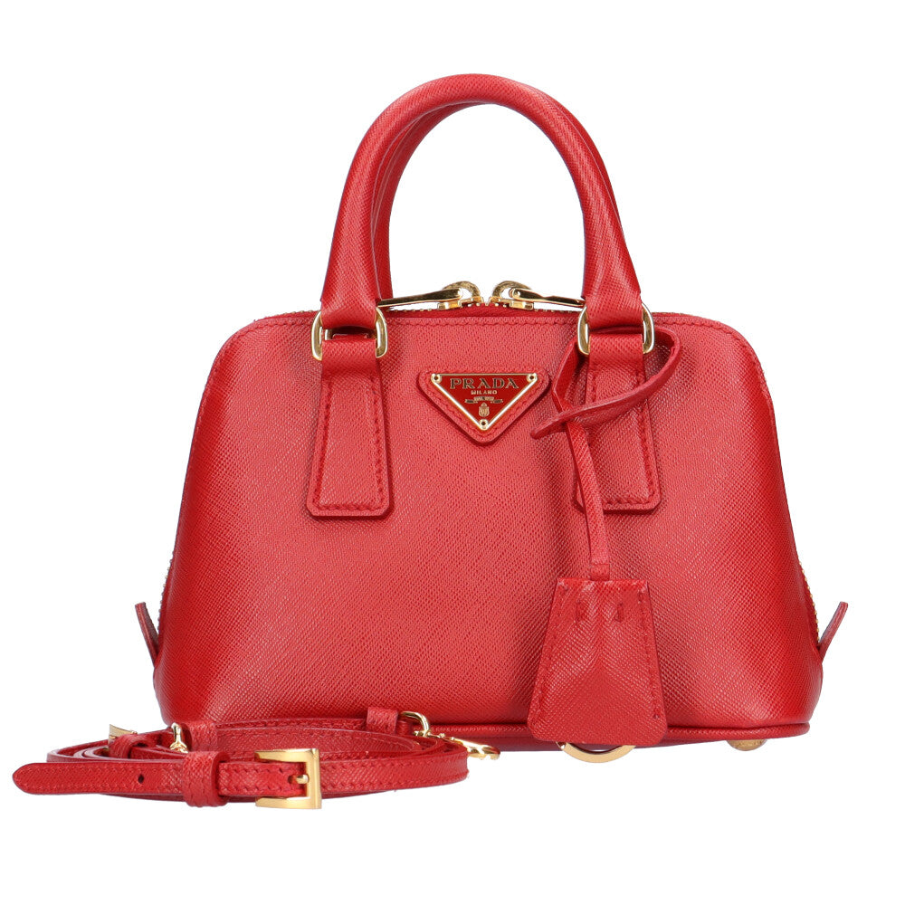 PRADA プラダ ショルダーバッグ ナイロン レッド レディース 中古