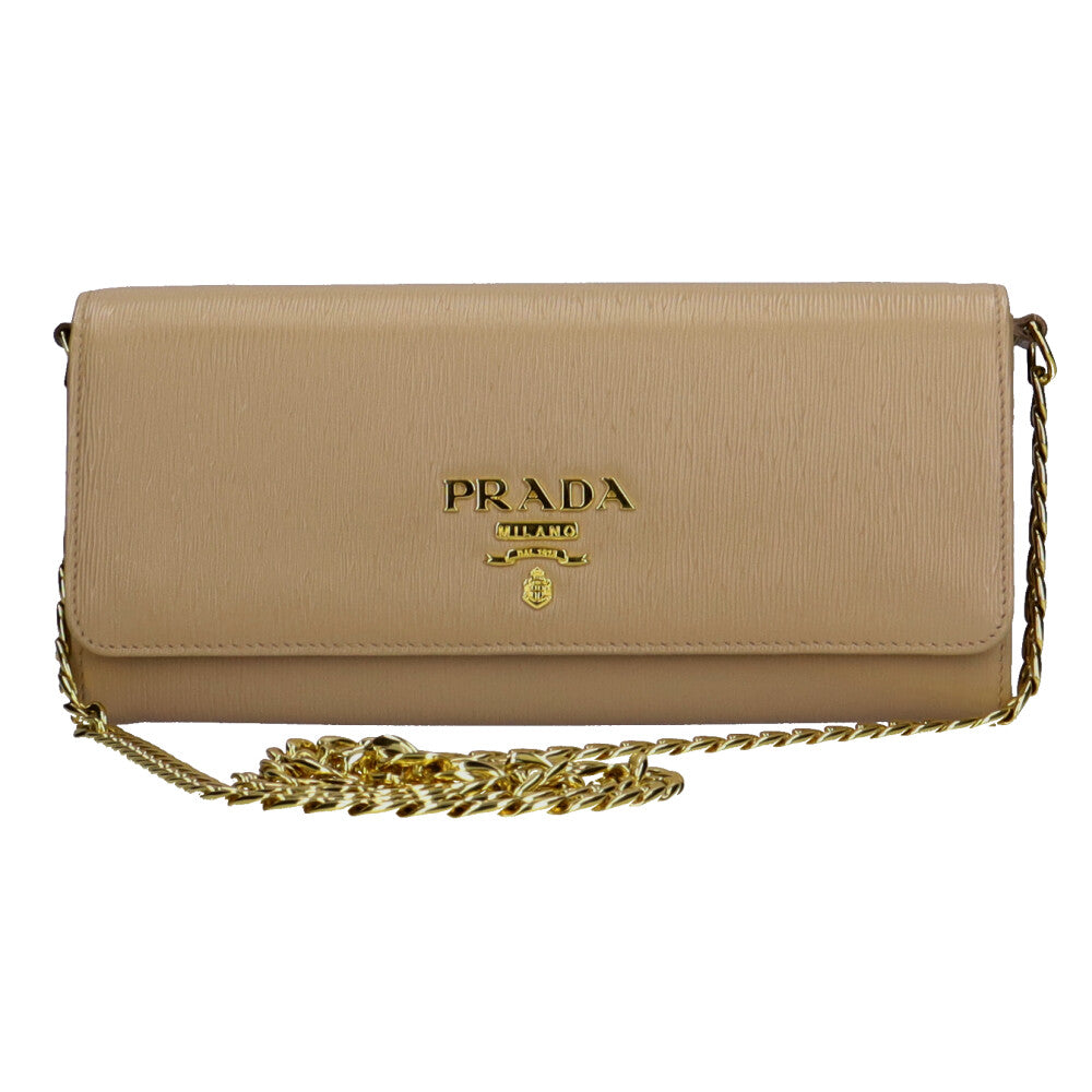 プラダ PRADA チェーンウォレット ヴィッテロ 長財布 レザー