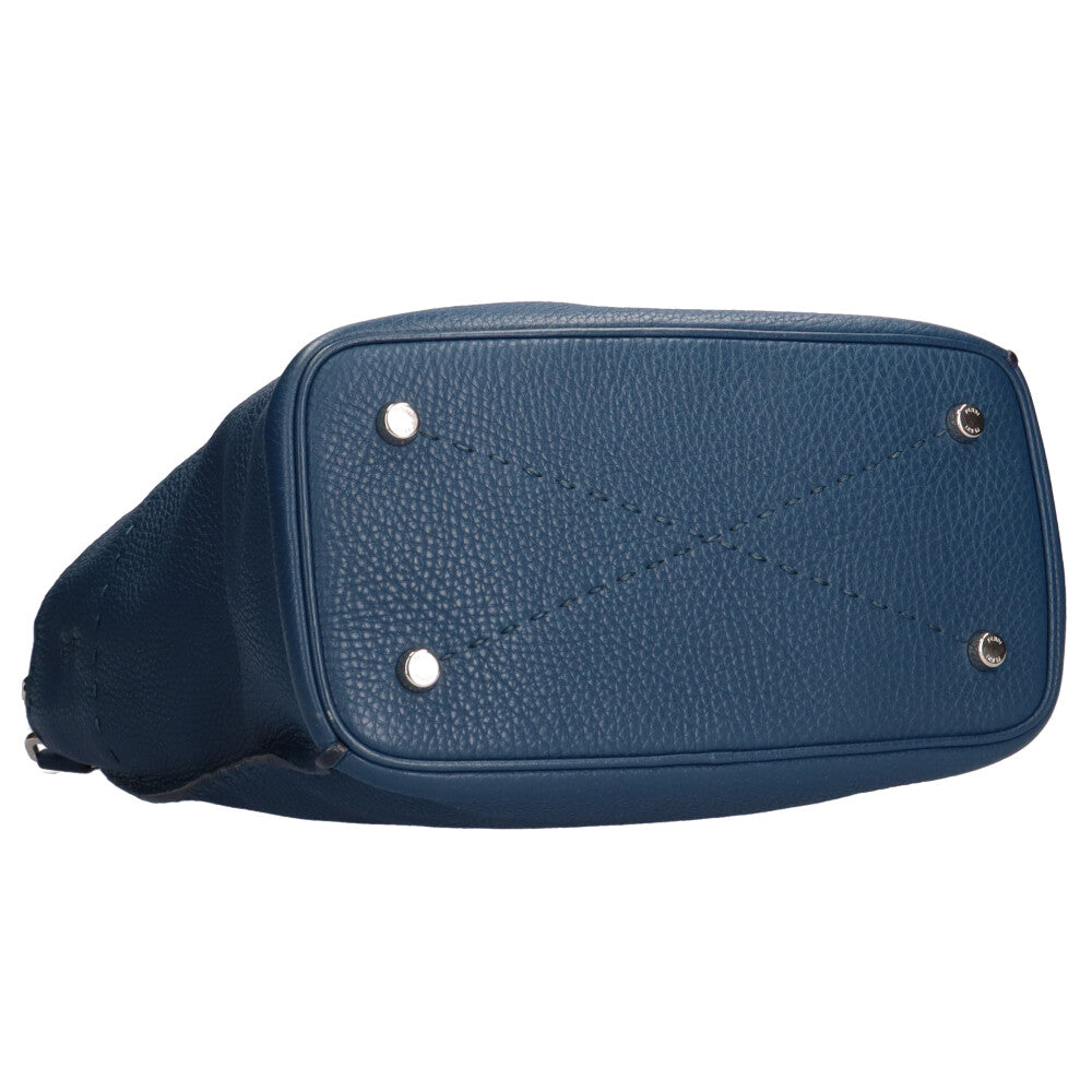 フェンディ FENDI アンナ セレリア ショルダーバッグ レザー ブルー