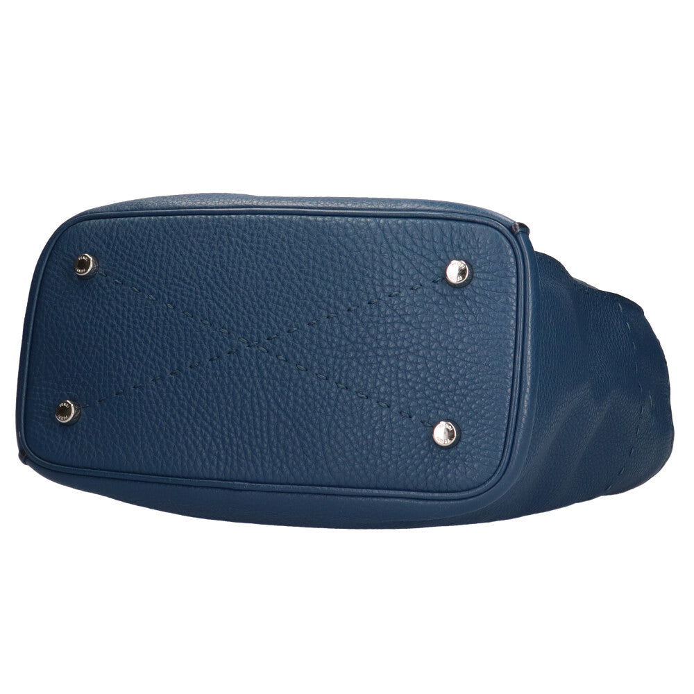 フェンディ FENDI アンナ セレリア ショルダーバッグ レザー ブルー