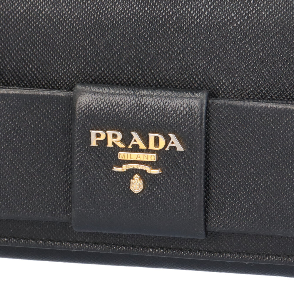 PRADA プラダ サフィアーノ ショルダーバッグ レザー ブラック