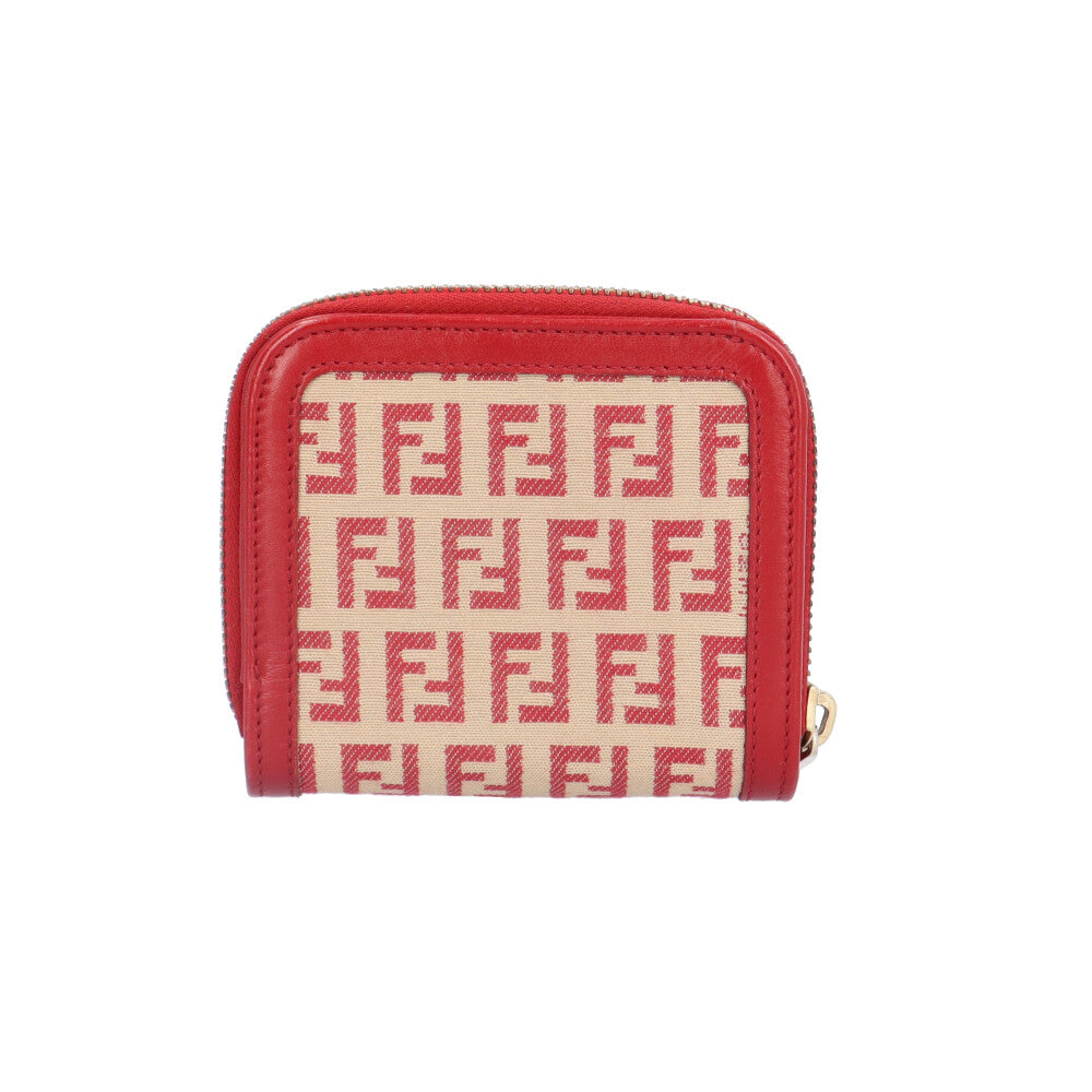 Fendi Canvas Wallet In Red FENDI Zucchino Bi-fold Wallet Canvas