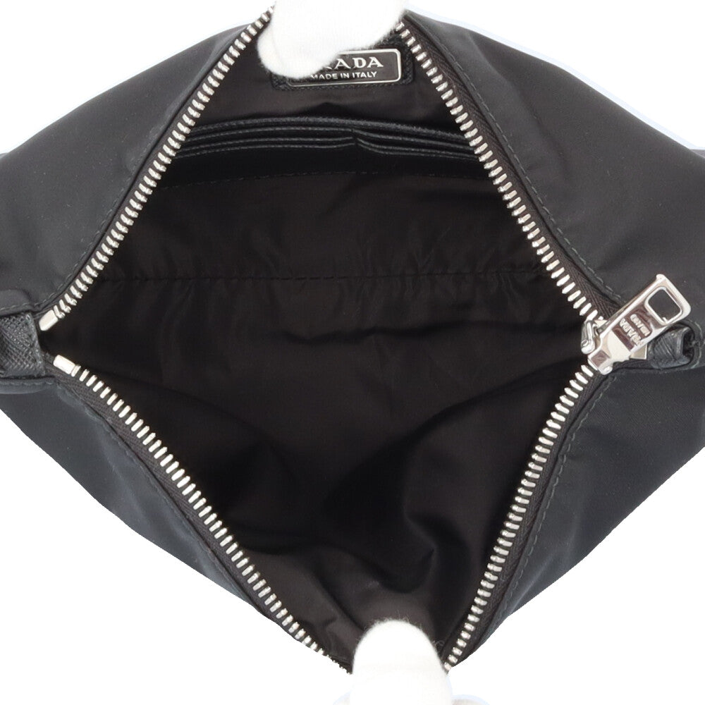 PRADA プラダ クラッチバッグ リナイロン ブラック メンズ 中古