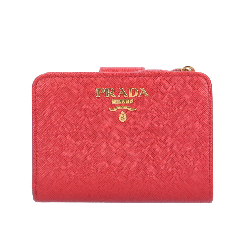 中古良品】プラダ(PRADA) サフィアーノマルチカラー二つ折り財布 小銭入れ付き サフィアーノレザー 1ML018