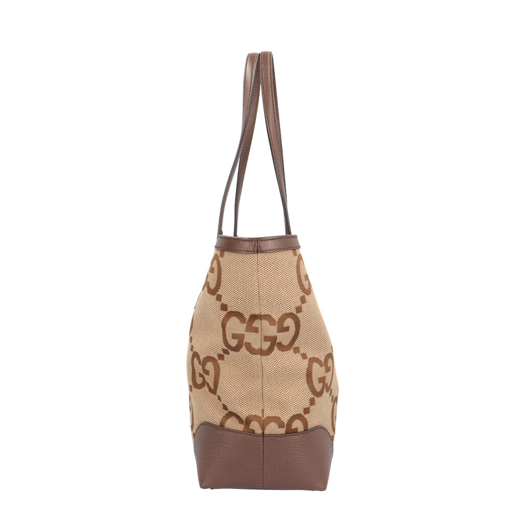 GUCCI Jumbo GG Ophidia Tote Bag Canvas Beige Women's Used [36