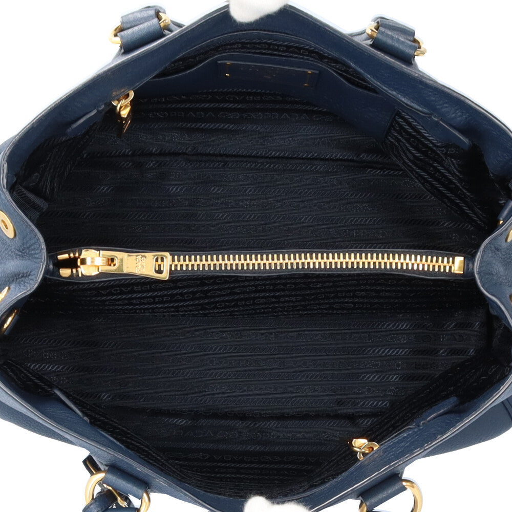 PRADA プラダ ショルダーバッグ レザー ネイビー レディース 中古