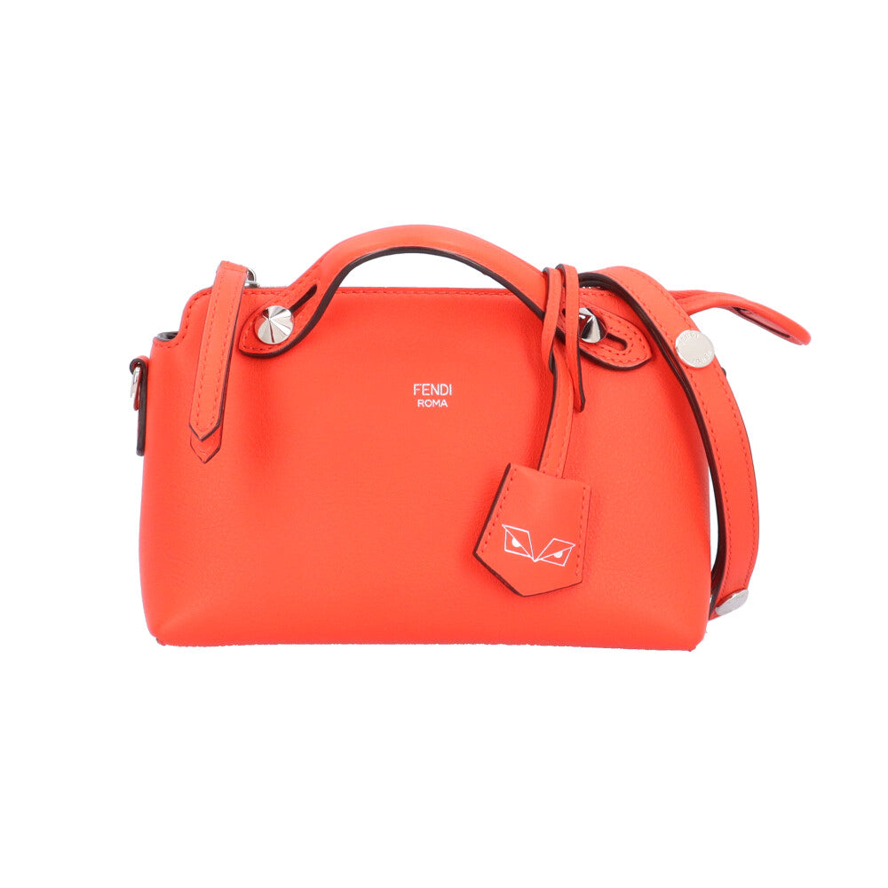 FENDI By the Way Mini Shoulder Bag Leather Orange Women s Used 36 Months Interest Free Shopping Loan