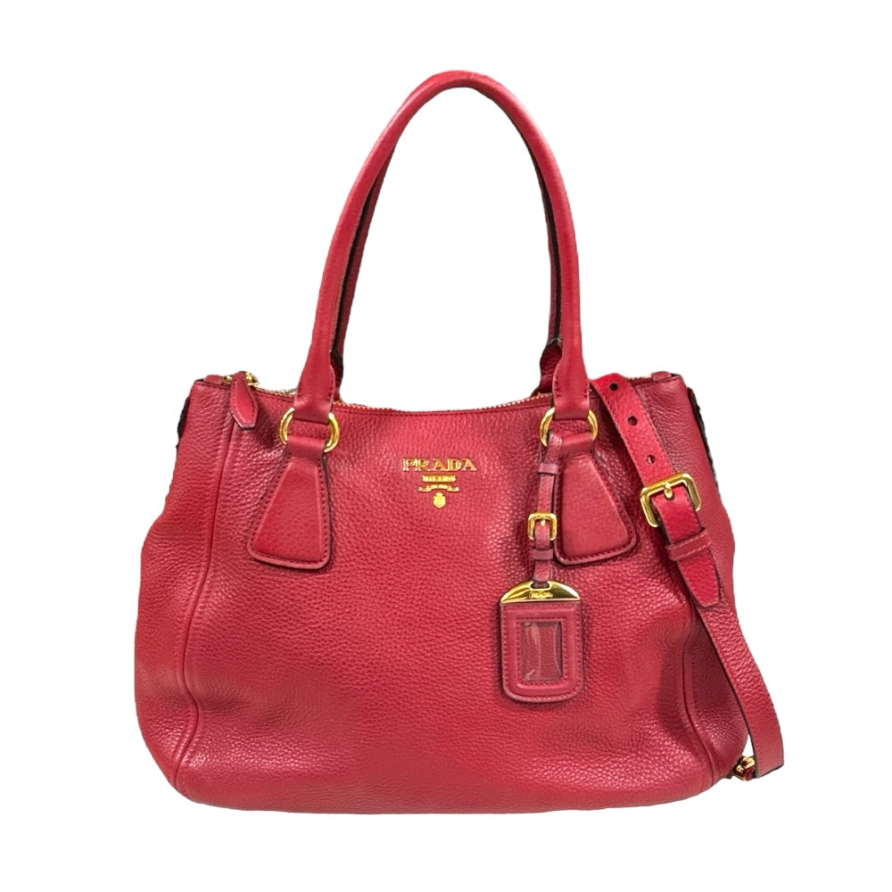 PRADA プラダ ショルダーバッグ レザー レッド レディース 中古 PRADA プラダ ショルダーバッグ レザー レッド レディース 中古