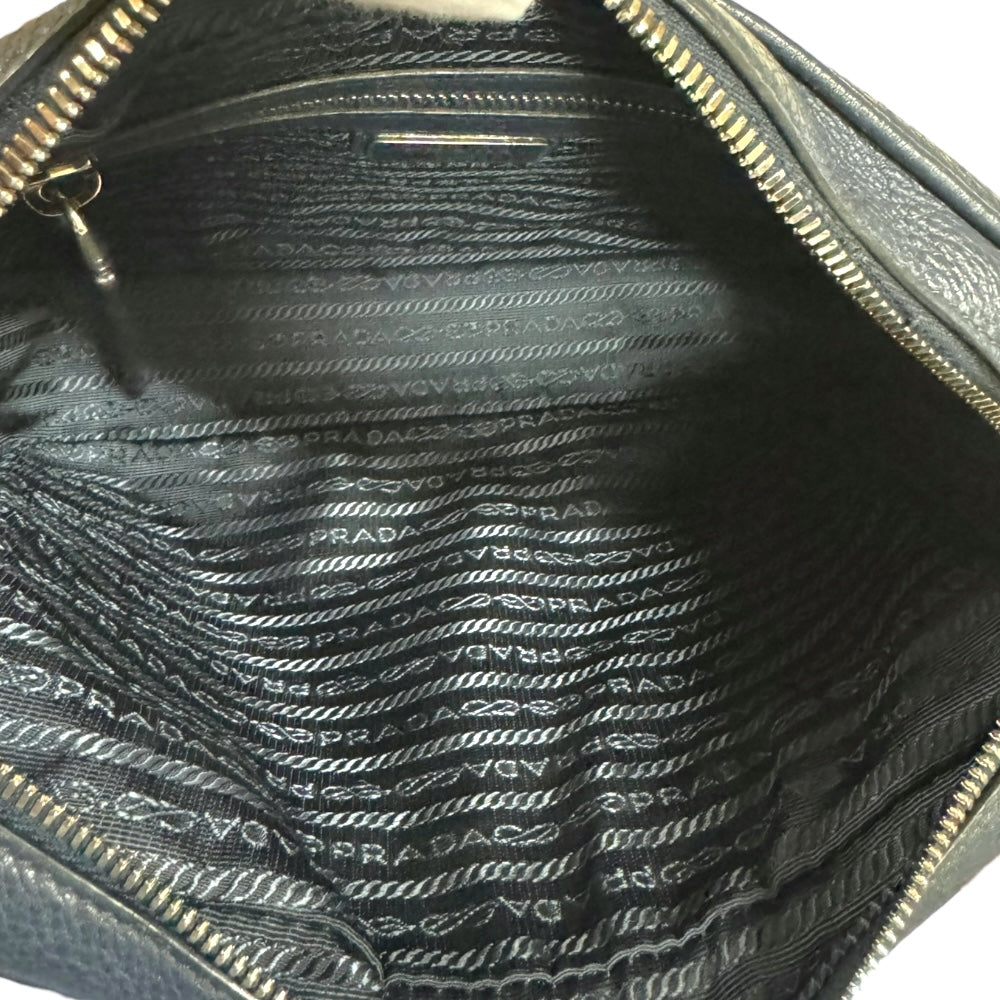 専用PRADA ショルダーバッグ レザー ネイビー 2VH094 プラダ ショルダーバッグ レザー 2VH094 ネイビー メンズ PRADA 中古