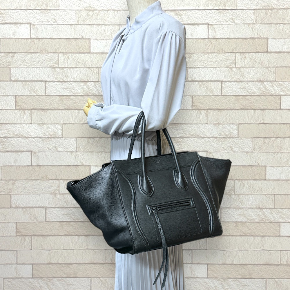 CELINE セリーヌ ラゲージ ファントム ハンドバッグ レザー ブラック レディース 中古 – 【公式】リサイクルキング オンラインショップ