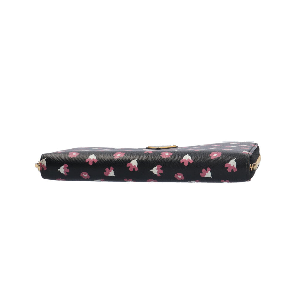 PRADA プラダ 花柄 サフィアーノ 長財布 レザー レディース 中古 