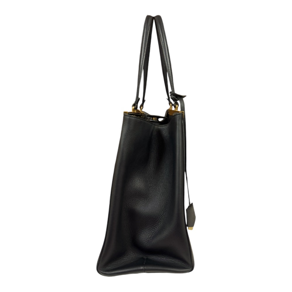 FENDI フェンディ トロワジュール トートバッグ レザー ブラック 