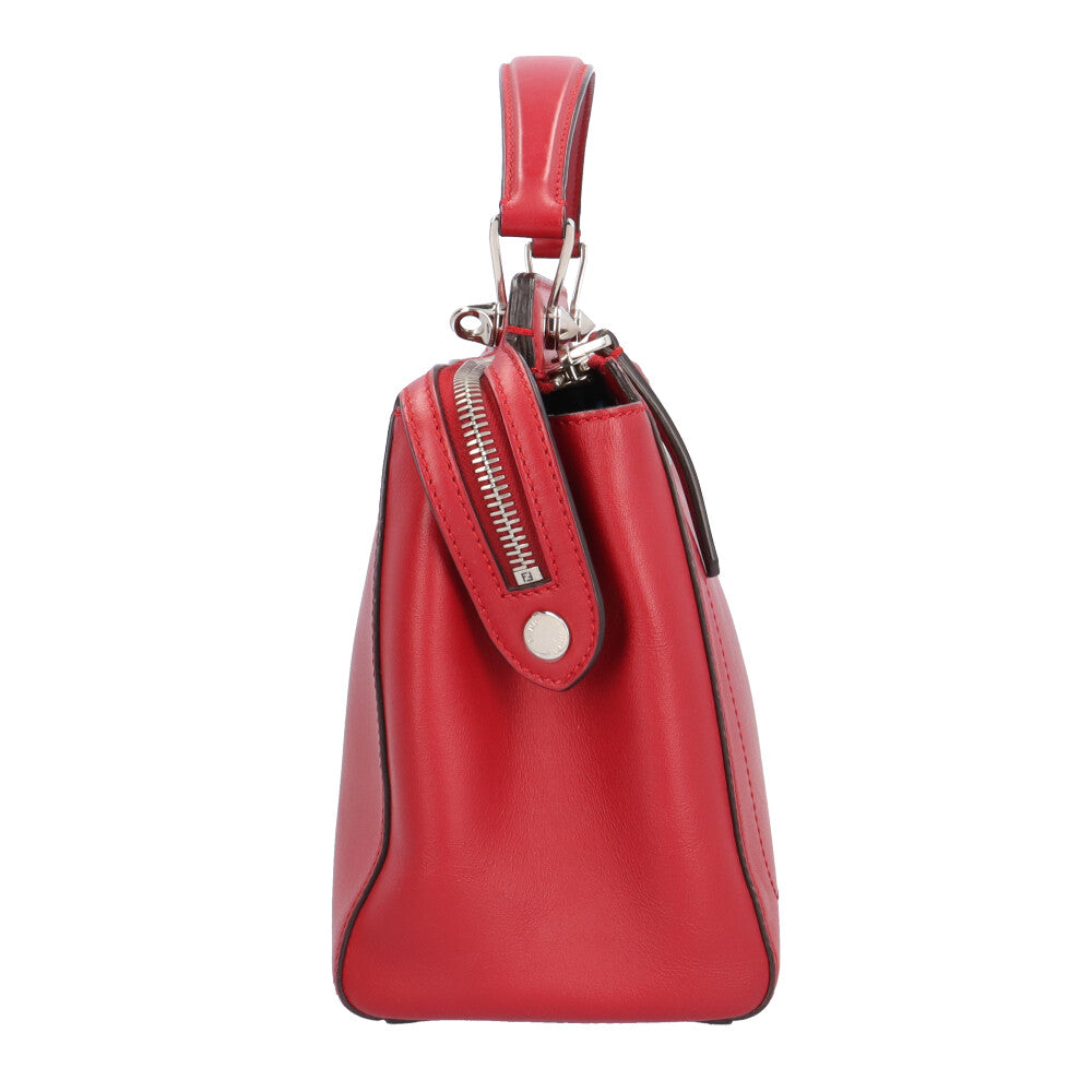 FENDI フェンディ ドットコム ショルダーバッグ レザー レッド