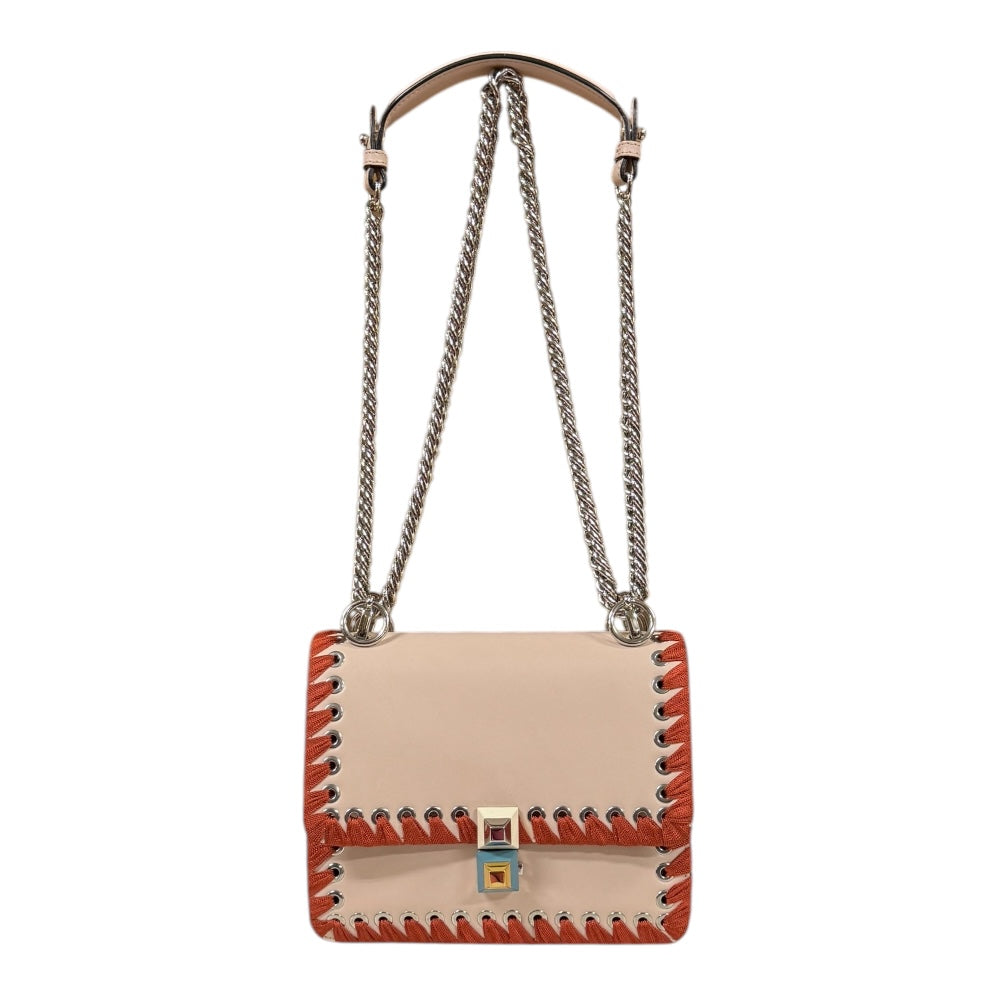 FENDI フェンディ キャナイ ミニ ショルダーバッグ レザー ピンク 