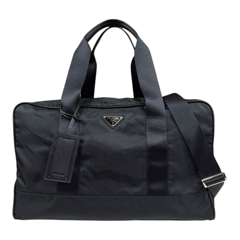 PRADA プラダ リナイロン ボストンバッグ ブラック ユニセックス 中古