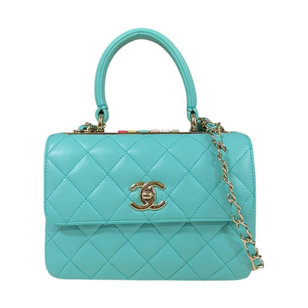 CHANEL シャネル トレンディCC ショルダーバッグ ラムスキン ブルー
